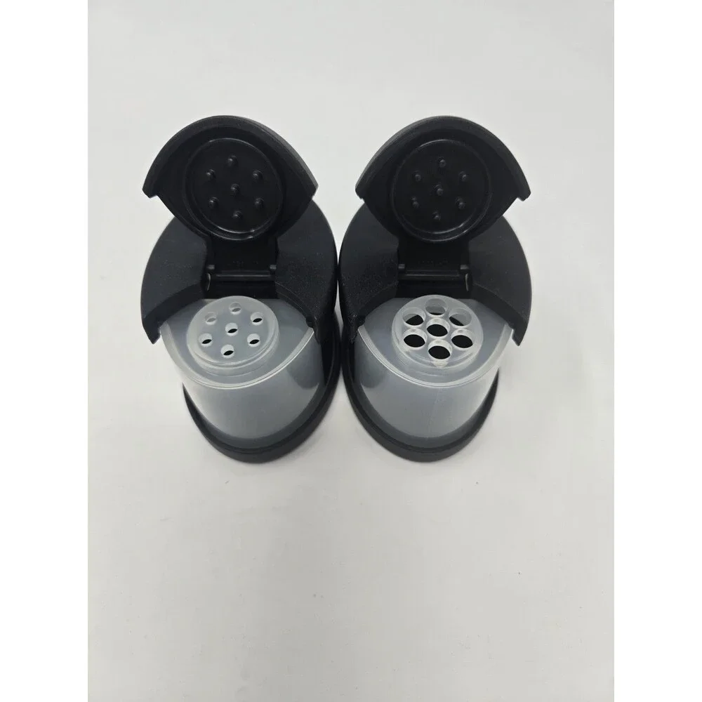 TUPPERWARE FOOD STORAGE BUNDLE SALT PEPPER SPICE CONTAINER BLACK SET OF 5 SHAKER